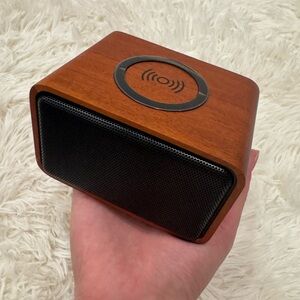 PwC - Wooden Bluetooth Speaker with Wireless Charging - New Open Box